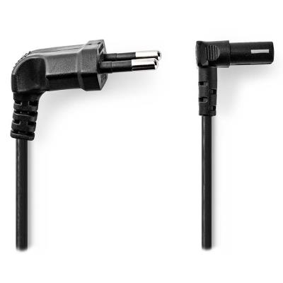NEDIS napájecí kabel pro adaptéry/ Euro zástrčka - konektor IEC-320-C1/ úhlový-úhlový/ dvoulinka/ černý/ bulk/ 2m