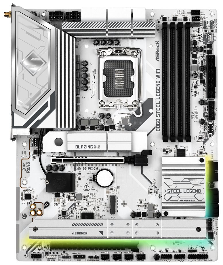 ASRock B860 Steel Legend WiFi / Intel B860 / LGA1851 / 4x DDR5 / 4x M.2 / HDMI / DP / Thunderbolt 4 / WiFi / ATX