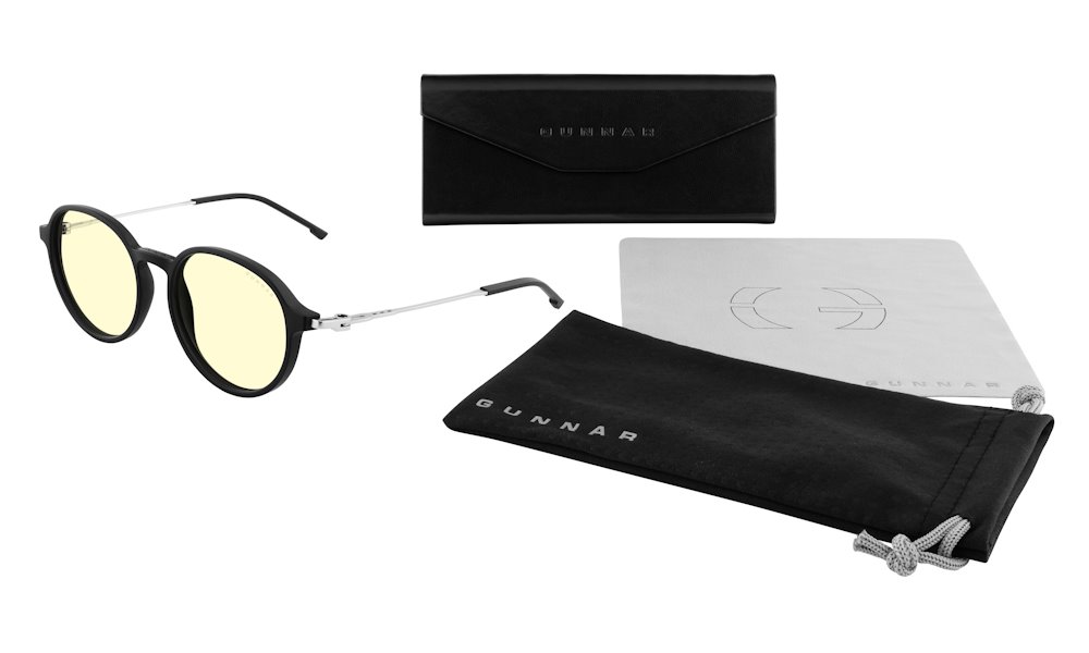 GUNNAR kancelářske/herní brýle LOOP ONYX/MERCURY  * jantarová  skla  * BLF 65 * GUNNAR focus