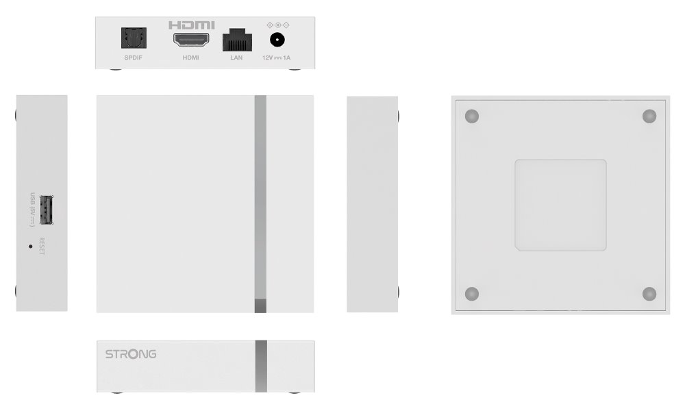 STRONG android box LEAP-S3+V2/ 4K UHD/ H.265/HEVC/ NETFLIX/ O2 TV/ HBO Max/ HDMI/ USB/ LAN/ Wi-Fi/ Android TV 11/ bílý