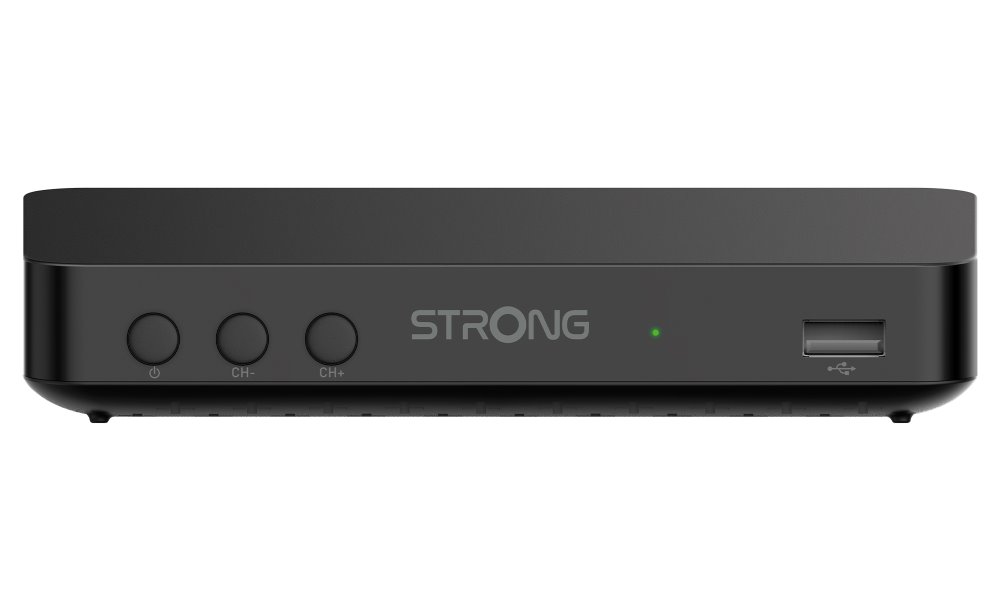 STRONG DVB-T/T2 set-top-box SRT 8208/ bez displeje/ Full HD/ H.265/HEVC/ EPG/ USB/ HDMI/ SCART/ černý