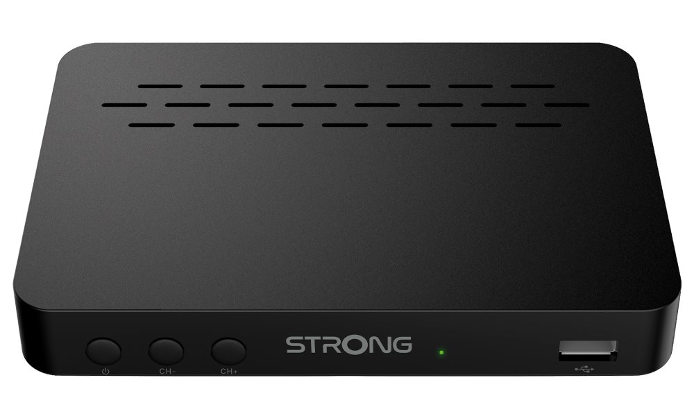 STRONG DVB-T/T2 set-top-box SRT 8208/ bez displeje/ Full HD/ H.265/HEVC/ EPG/ USB/ HDMI/ SCART/ černý