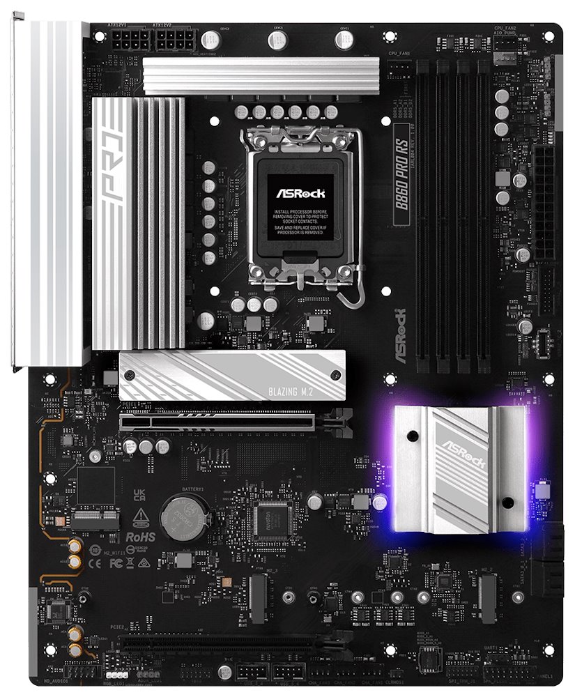 ASRock B860 Pro RS / Intel B860 / LGA1851 / 4x DDR5 / 3x M.2 / HDMI / DP / USB-C / ATX