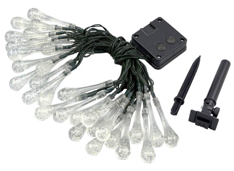 IMMAX LED solární dekorační řetěz DROP, 50xLED, IP65, teplá bílá, 7m