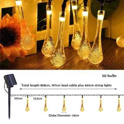 IMMAX LED solární dekorační řetěz DROP, 50xLED, IP65, teplá bílá, 7m