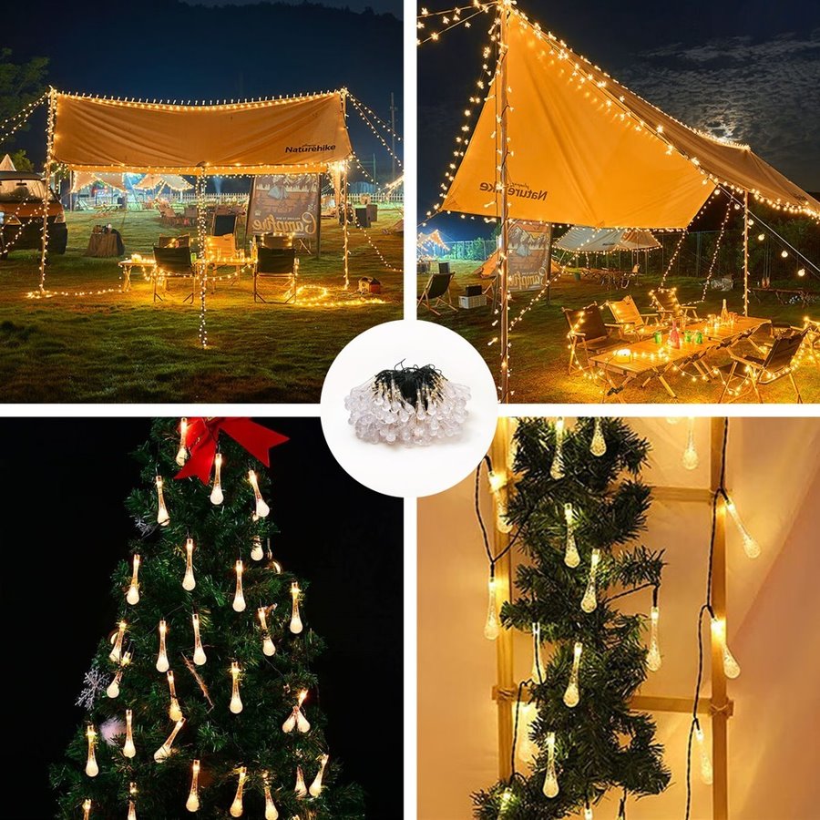 IMMAX LED solární dekorační řetěz DROP, 200xLED, IP65, teplá bílá, 20m