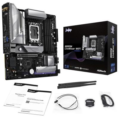 ASRock B860M LiveMixer WiFi / Intel B860 / LGA1851 / 4x DDR5 / 3x M.2 / HDMI / Thunderbolt 4 / WiFi / mATX