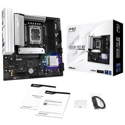 ASRock B860M Pro RS / Intel B860 / LGA1851 / 4x DDR5 / 3x M.2 / HDMI / DP / USB-C / mATX