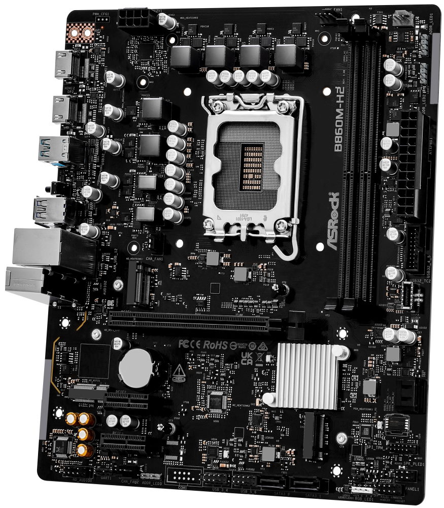 ASRock B860M-H2 / Intel B860 / LGA1851 / 2x DDR5 / 2x M.2 / HDMI / DP / USB-C / mATX