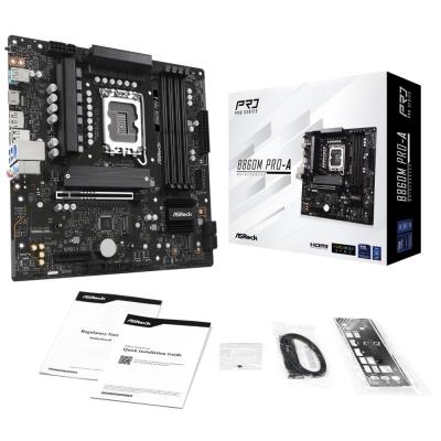 ASRock B860M Pro-A / Intel B860 / LGA1851 / 4x DDR5 / 3x M.2 / HDMI / DP / USB-C / mATX