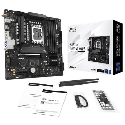 ASRock B860M Pro-A WiFi / Intel B860 / LGA1851 / 4x DDR5 / 3x M.2 / HDMI / DP / USB-C / WiFi / mATX