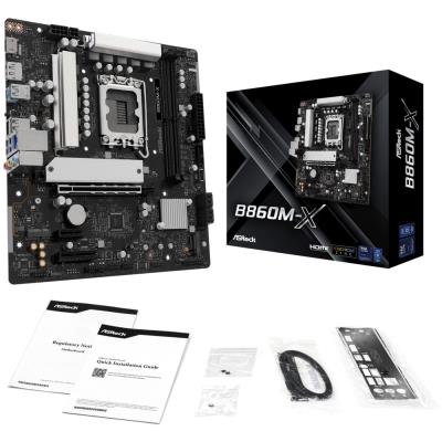 ASRock B860M-X / Intel B860 / LGA1851 / 2x DDR5 / 2x M.2 / HDMI / DP / USB-C / mATX