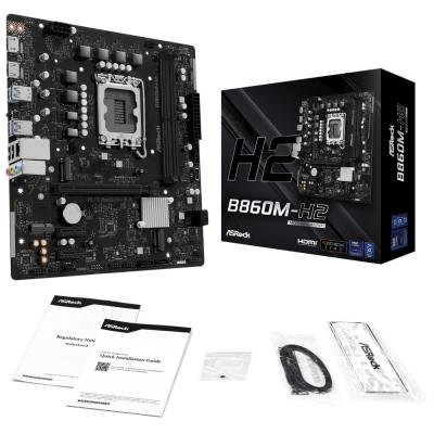 ASRock B860M-H2 / Intel B860 / LGA1851 / 2x DDR5 / 2x M.2 / HDMI / DP / USB-C / mATX