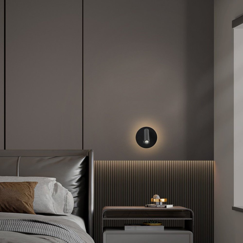 IMMAX GOAL designové nástěnné LED svítidlo, 2 vypínače, 6W, černé