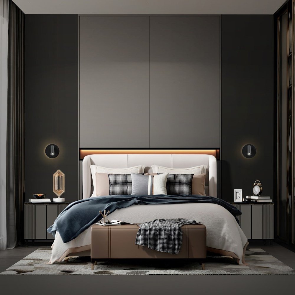 IMMAX GOAL designové nástěnné LED svítidlo, 2 vypínače, 6W, černé