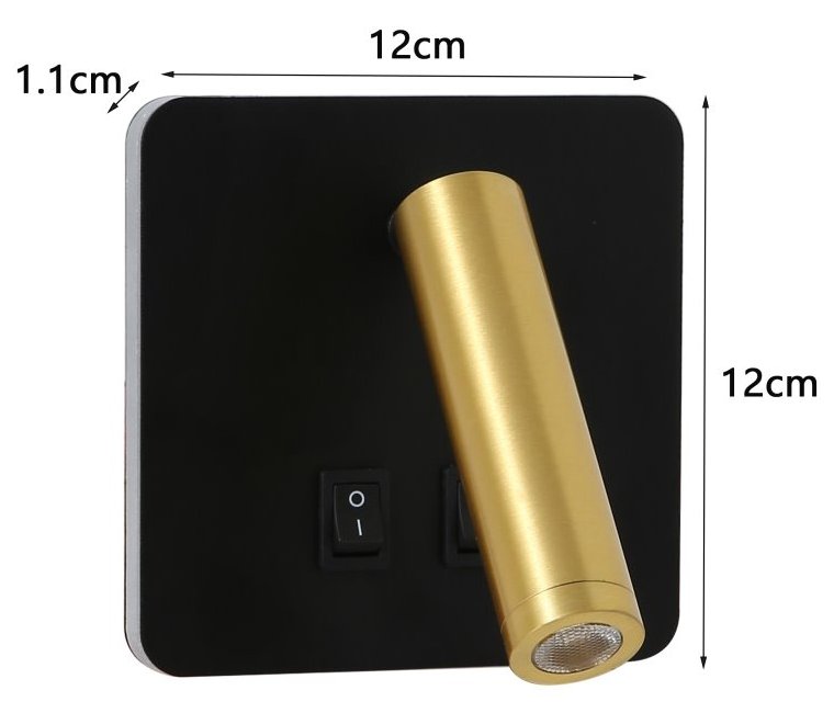 IMMAX GOAL designové nástěnné LED svítidlo, 2 vypínače, 7W, černo-zlaté