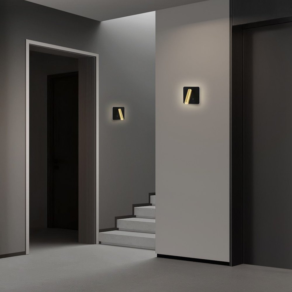 IMMAX GOAL designové nástěnné LED svítidlo, 2 vypínače, 7W, černo-zlaté