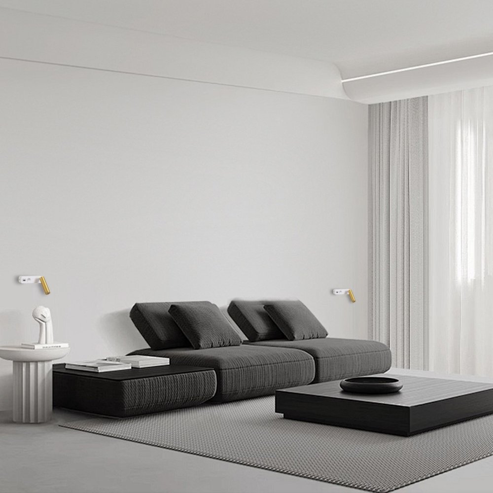 IMMAX GOAL designové nástěnné LED svítidlo, vypínač, USB, 3W, bílo-zlaté