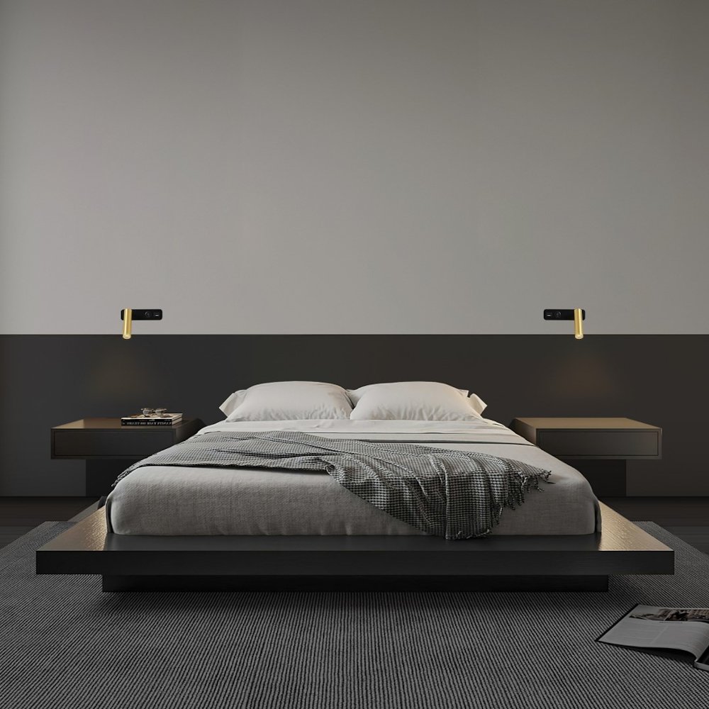 IMMAX GOAL designové nástěnné LED svítidlo, vypínač, USB, 3W, černo-zlaté