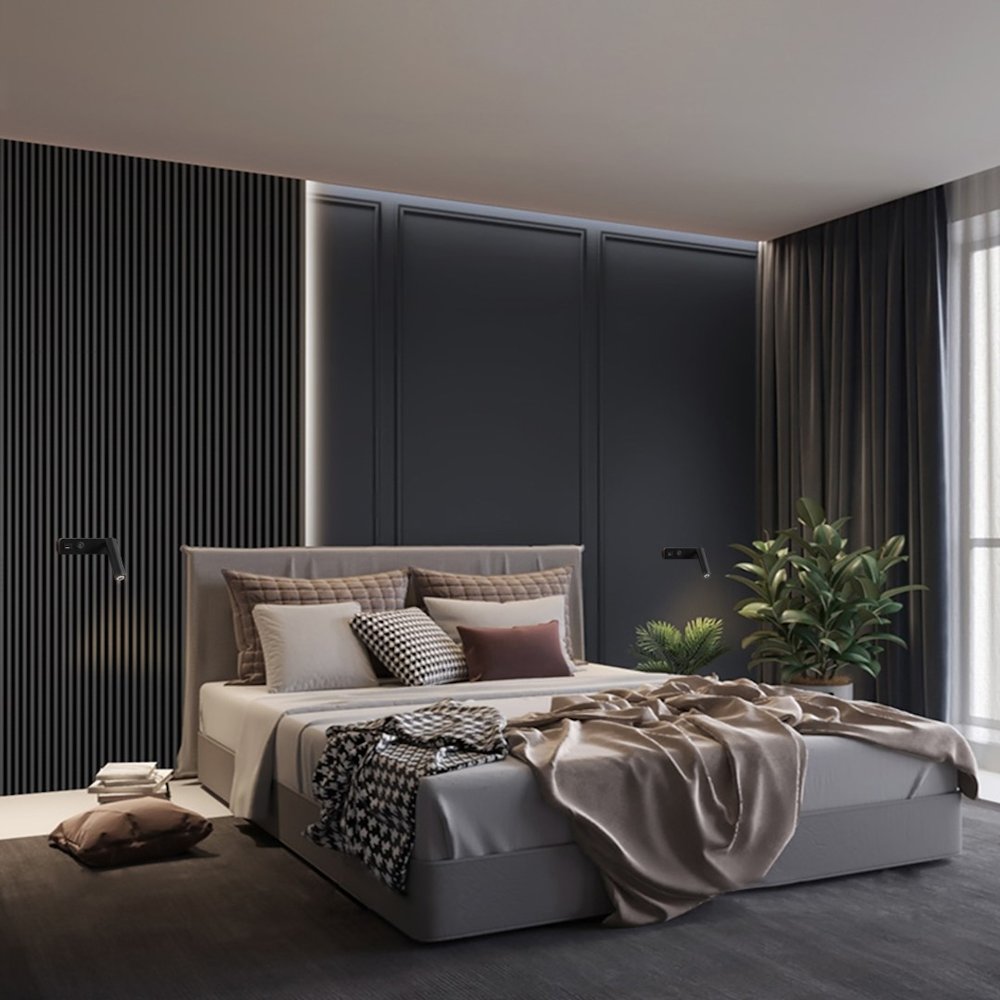 IMMAX GOAL designové nástěnné LED svítidlo, vypínač, USB, 3W, černé