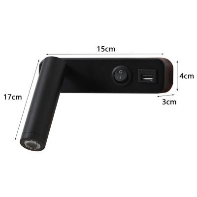 IMMAX GOAL designové nástěnné LED svítidlo, vypínač, USB, 3W, černé