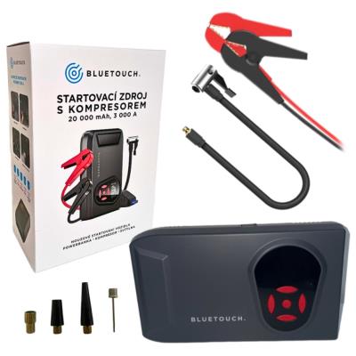 BLUETOUCH startovací zdroj s kompresorem 20.000 mAh a výstupním proudem 3000 A