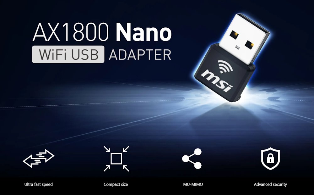 MSI WiFi USB adaptér AX1800 Nano