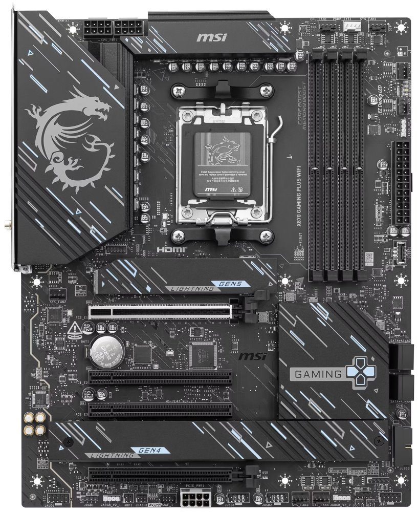 MSI X870 GAMING PLUS WIFI / AMD X870 / AM5 / 4x DDR5 / 3x M.2 / HDMI / USB-C / WiFi / ATX