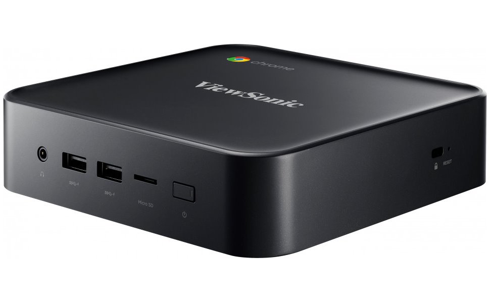 Viewsonic Chromebox, Intel Celeron 5205U, Chrome OS, 64GB ROM/8GB RAM,HDMI-out x2, uSD card x1,RJ45 x1, USB black