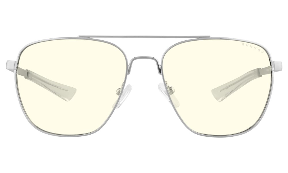 GUNNAR kancelářske/herní brýle  MUSTANG CHROME čirá skla BLF 35 GUNNAR focus