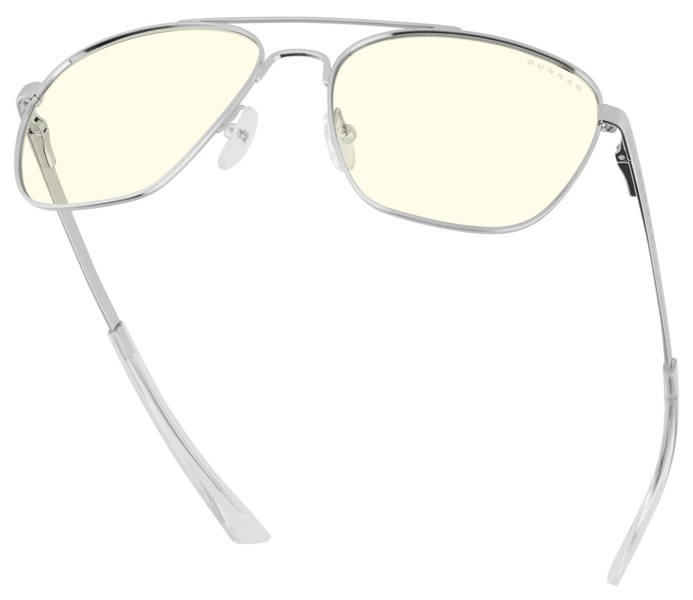 GUNNAR kancelářske/herní brýle  MUSTANG CHROME čirá skla BLF 35 GUNNAR focus