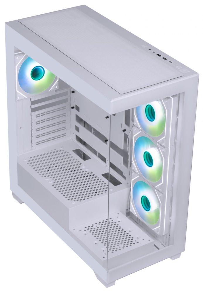 BitFenix skříň CETO / ATX / 4x 120mm ARGB fan / 2x USB 3.0 / USB-C / tvrzené sklo / bílá