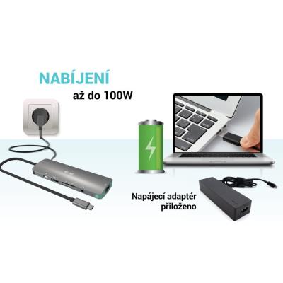i-tec dokovací stanice USB-C Metal Nano 4K HDMI LAN, Power Delivery 100 W + nabíječka 100W