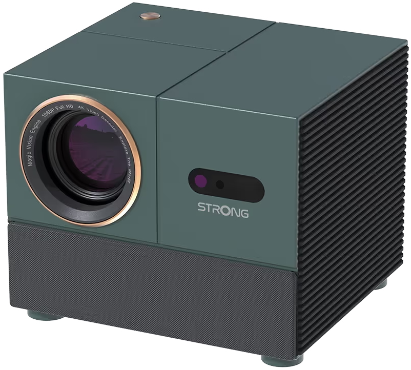 STRONG projektor MIRA 1/ LCD/ FHD (1920x1080)/ 300 ANSI lm/ USB 2.0/ HDMI/ BT/ Wi-Fi/ Repro/ Android 11/ šedo-zelený