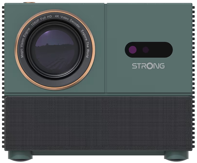 STRONG projektor MIRA 1/ LCD/ FHD (1920x1080)/ 300 ANSI lm/ USB 2.0/ HDMI/ BT/ Wi-Fi/ Repro/ Android 11/ šedo-zelený