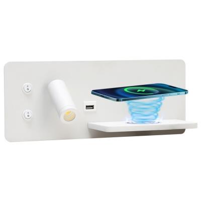 IMMAX LED Be PREPARE 4v1, bodové svítidlo s Qi nabíjením, USB, bílé, varianta pravá