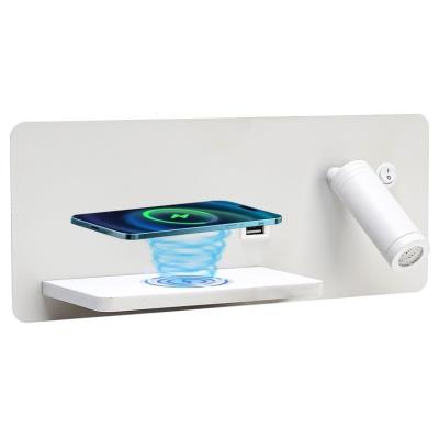 IMMAX LED Be PREPARE 4v1, bodové svítidlo s Qi nabíjením, USB, bílé, varianta levá