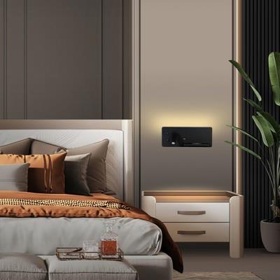 IMMAX LED Be PREPARE 4v1, bodové svítidlo s Qi nabíjením, USB, černé, varianta pravá