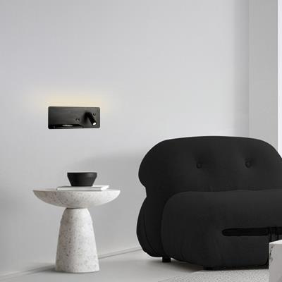 IMMAX LED Be PREPARE 4v1, bodové svítidlo s Qi nabíjením, USB, černá, varianta levá