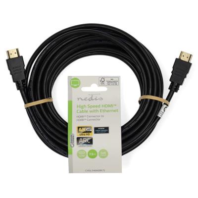 NEDIS High Speed HDMI 2.0 kabel s ethernetem/ 4K@60Hz/ zlacené konektory HDMI-HDMI/ černý/ bulk/ 7,5m