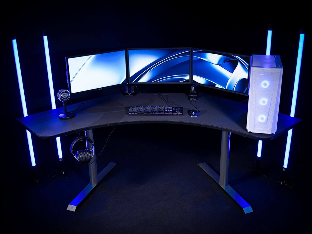 AROZZI herní stůl ARENA ANGELO Gun Metal/ rohový/ kovově šedý