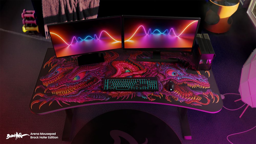 AROZZI herní stůl ARENA Gaming Desk Crawling Chaos