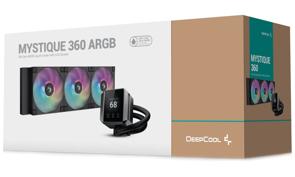 DEEPCOOL vodní chladič MYSTIQUE 360 ARGB / 3x120mm ARGB fan / dig. displej / Intel i AMD / černý