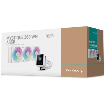 DEEPCOOL vodní chladič MYSTIQUE 360 ARGB / 3x120mm ARGB fan / dig. displej / Intel i AMD / bílý