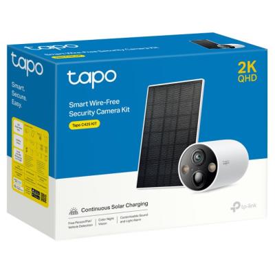 TP-Link Tapo C425 KIT Bateriová WiFi Kamera, venkovní, 4MPx, 2560 × 1440, audio, IR 15m, SD, IP66, solar panel 2.5W
