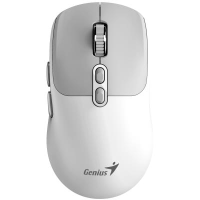 GENIUS NX-8080S BT Grey White/ duální Bluetooth + 2,4GHz/ 1600 dpi/ bezdrátová/ Copilot/ tichá/ 7tlačítková/ bílošedá
