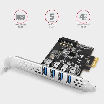 AXAGON řadič do PCIe pro 4x USB 3.2 Gen1 / PCEU-43RS / SP & LP