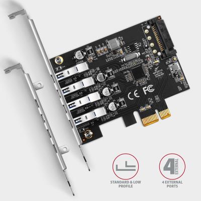AXAGON řadič do PCIe pro 4x USB 3.2 Gen1 / PCEU-43RS / SP & LP