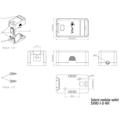 Solarix zásuvka modulární pro 1 keystone na omítku bílá SXMO-1-0-WH