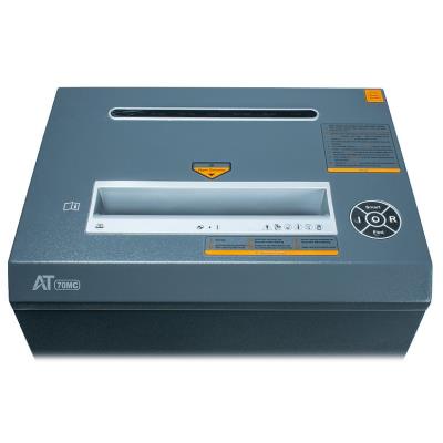 AT skartovač AT-70MC/ řez 2x10 mm/ pracovní šíře 270 mm/ kapacita 20 listů/ objem koše 53 l/ stupeň utajení P5/ šedý